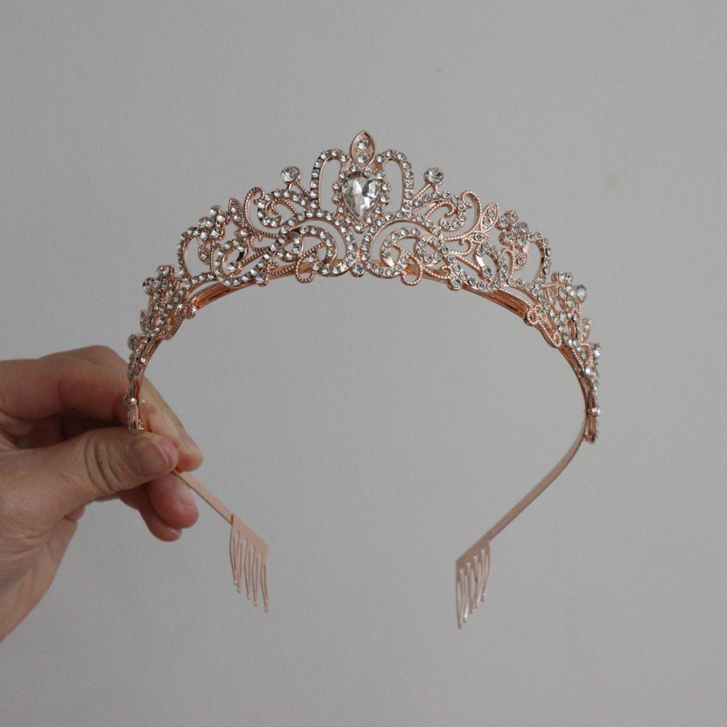 European and American Fashionable Bride Crown Headwear Hair Comb  Wedding Princess  Ball  Auto Show  Birthday Party Accessories  Crown