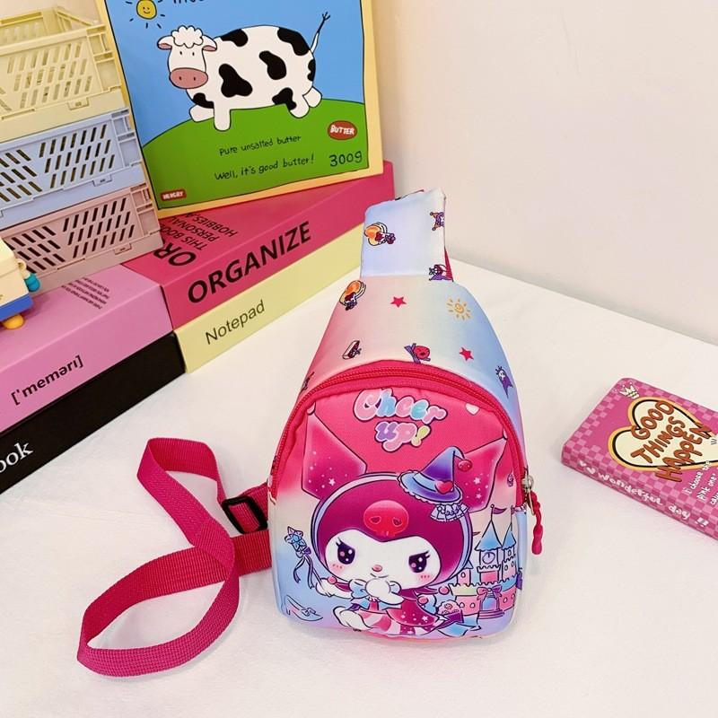 Cartoon Themed Colorful Kids Sling Bag Lightweight Nylon Purse Perfect For Use Everyday