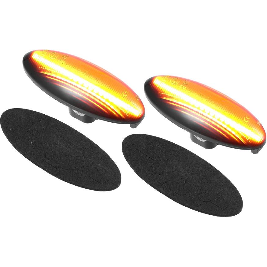 

LED Side Marker Light 81730-02 Front Driver Passenger Turn Signal Lights Fender Sidemarker Lamps for Toyota Yaris Clear Lens Amber LED Light 1Pair чёрный
