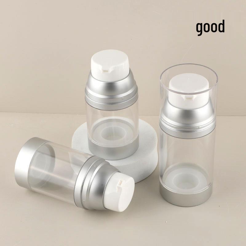 

Large Capacity Vacuum Bottle for Lotion, Conditioner, and Detergent (100/120/150ml) 100ml; Silver Matte; AS+PP