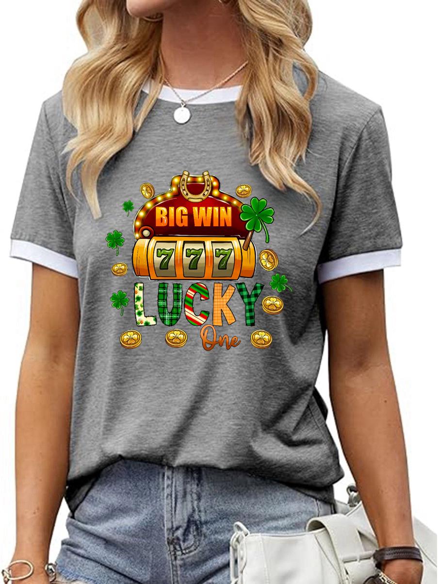 

Free Shipping Solid Color St. Patrick s Day Short Sleeve T-Shirt for Europe and America XXL