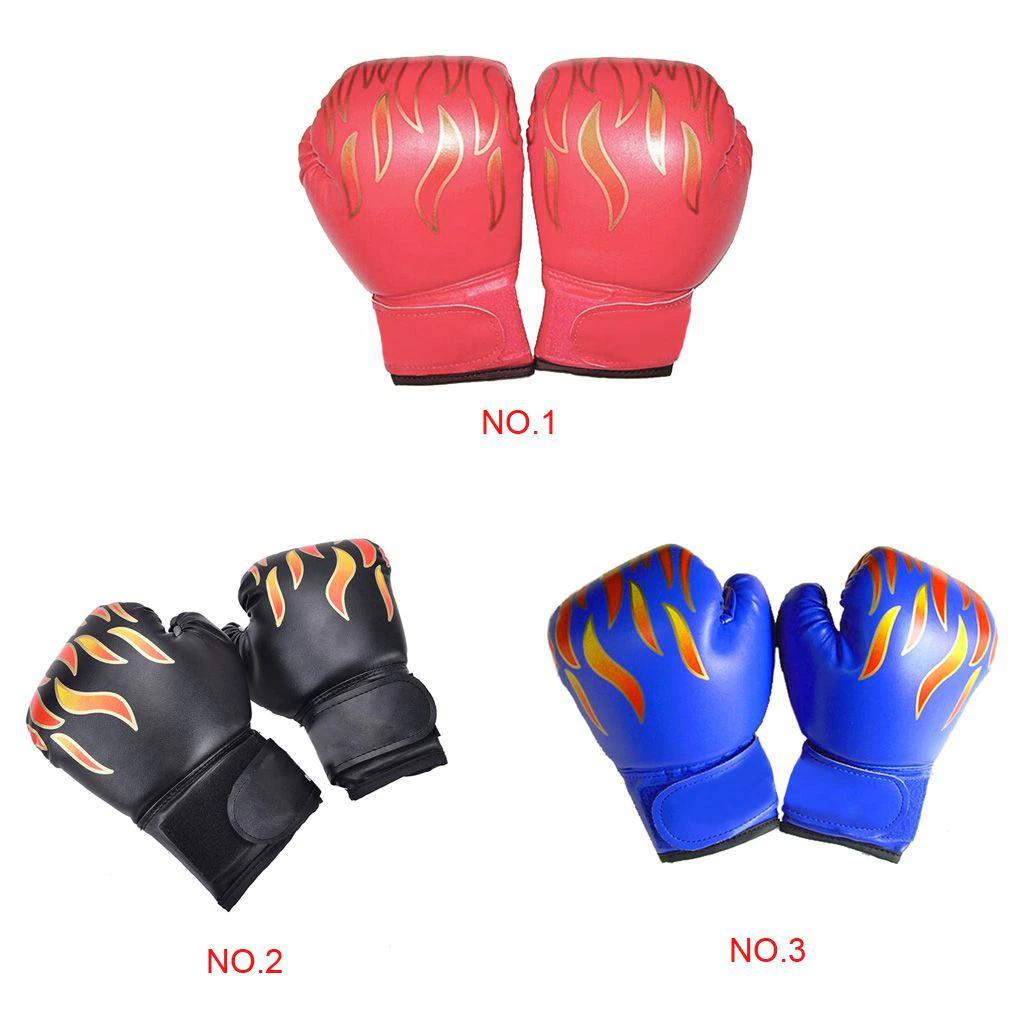 Kids Boxing Gloves Children Punch PU Leather Portable Exercise Mitts Boys Girls Train Glove Hand Protector Black