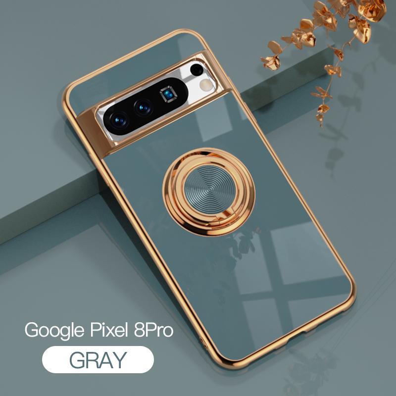 Elastyczne Odporne na Wstrząsy Etui na Telefon z Pierścieniem do Google Pixel 10 9 Pro XL 9A 8A 7A 6A 5A 8 7 9 Pro Stojak Tylna Pokrywa Funda