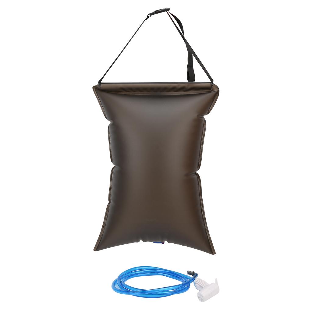 15L Outdoors Foldable Shower Bag with Shower Nozzle for Hiking Camping Beach Swimming
