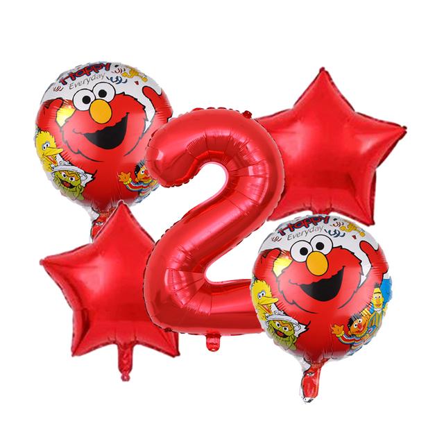 New Sesame Birthday Party Decorations Cartoon Street Balloons Plates Tablecloth Cups Tableware Set for Baby Shower Party Favors 5