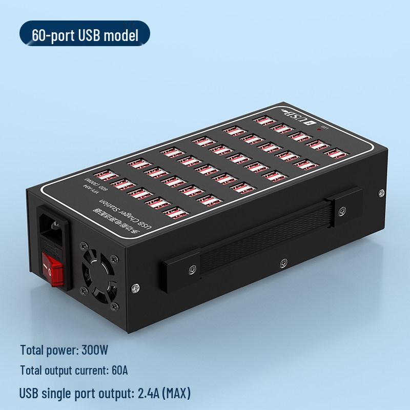 High-Power USB Multi-Port Charging Station - Desktop Mobile Charger & Power Strip