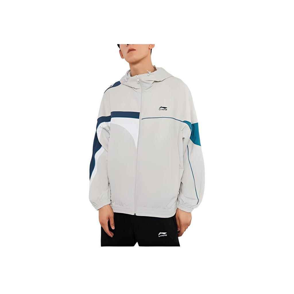 Li Ning Sport Trend Serie Locker Bequemer Zip-Hoodie Herren Hoodies Antarktis-Grau YFDU233-1