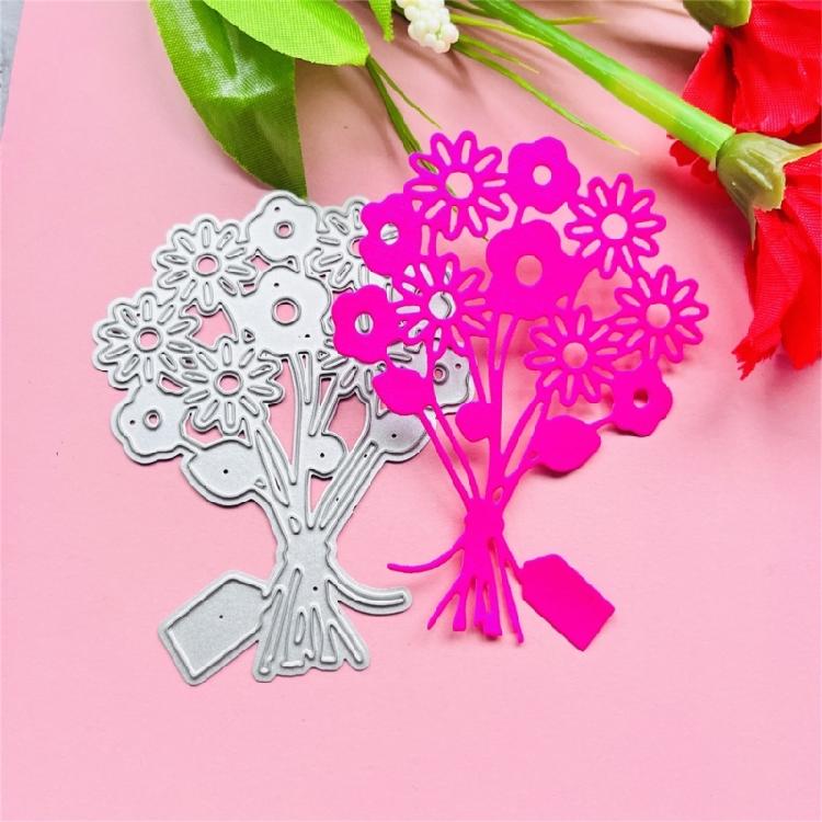 Fustelle Metalliche Etichetta Fiore Stencil per Goffratura Scrapbooking per Biglietti Fai da Te