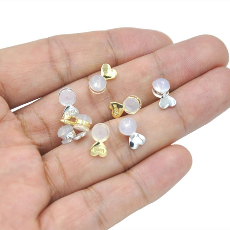 20 PCS Heart Love Earring Backs Replacements for Posts Earring Backings Secure for Studs Hypoallergenic Locking