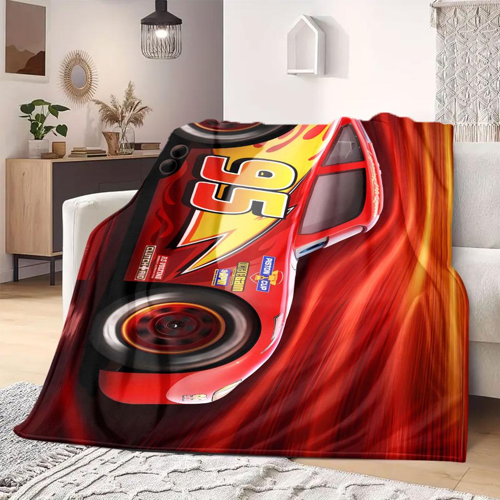 Manta de Franela con Estampado de Coches Estilo Dibujos Animados para Sofás Camas Dormitorios Sillas Viajes Pícnics Decoración del Hogar Todas las Estaciones Nuevo Set
