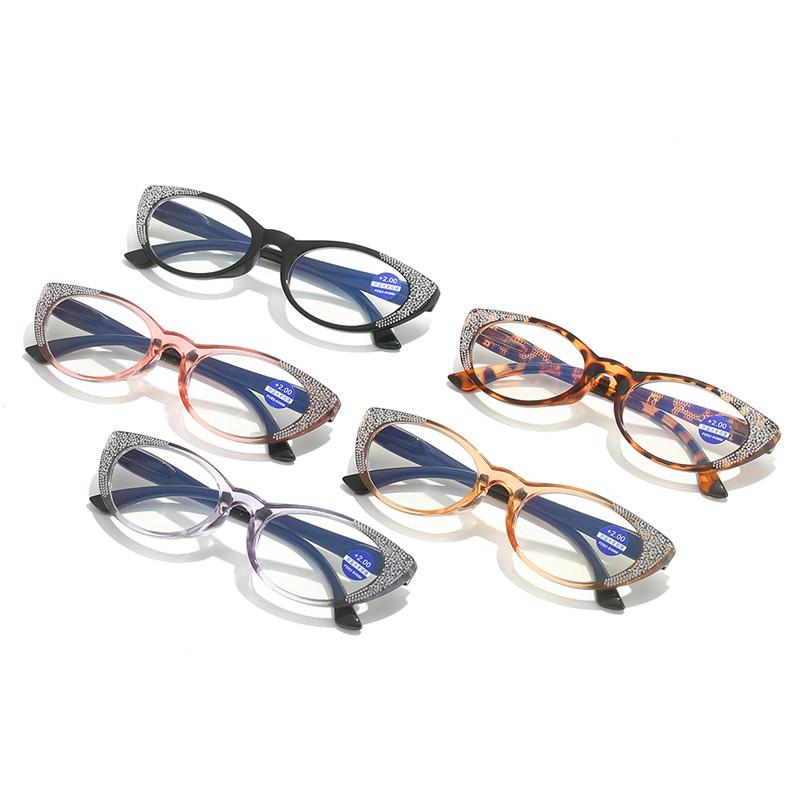 Cat Eye Rhinestone Anti-Blue Light Reading Glasses for Women - High-Definition, Stylish Design for Middle-Aged and Elderly