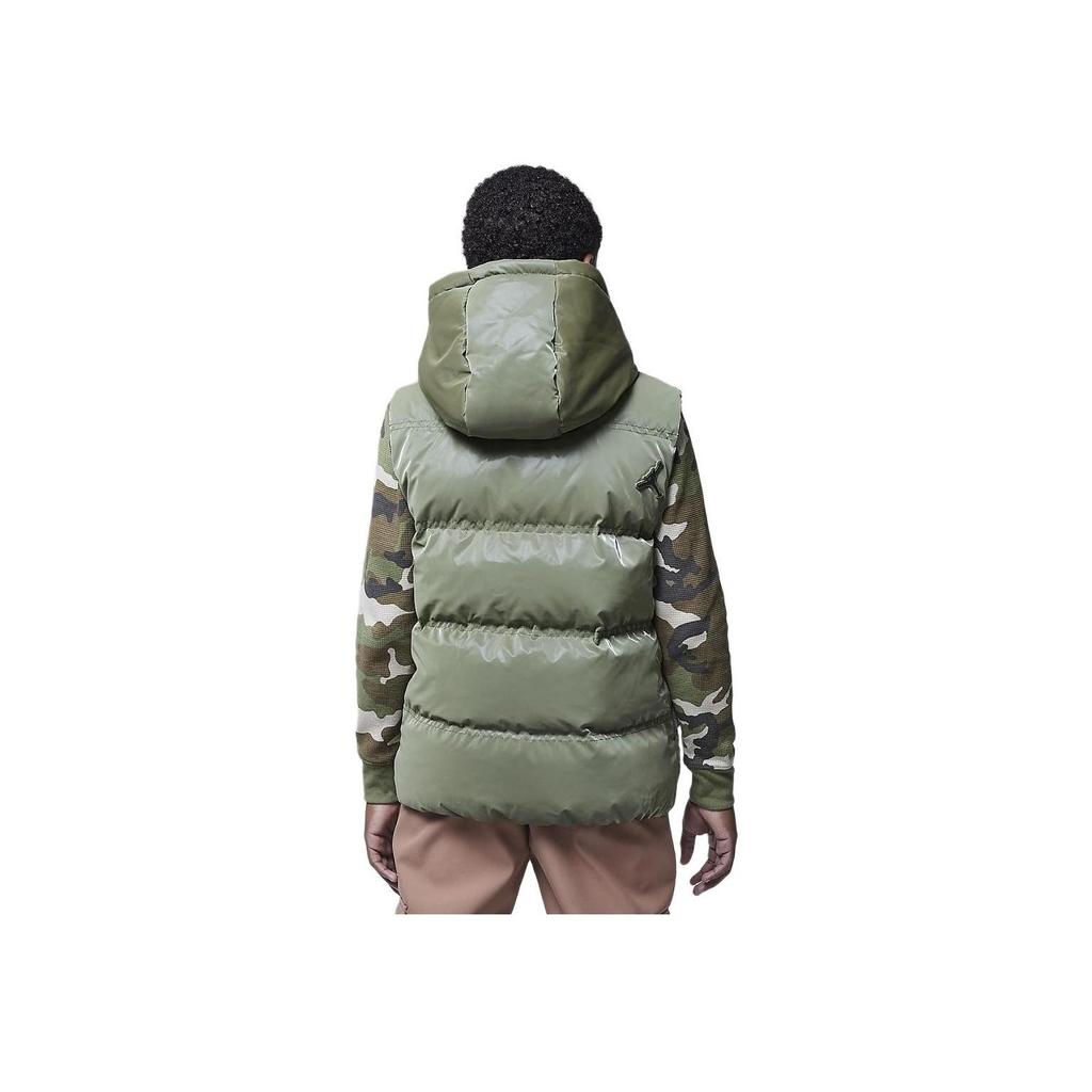 Jordan Kapuzen-Casual-Minimalisten-Daunenweste Kinderwesten Olivgrün HQ8075-222