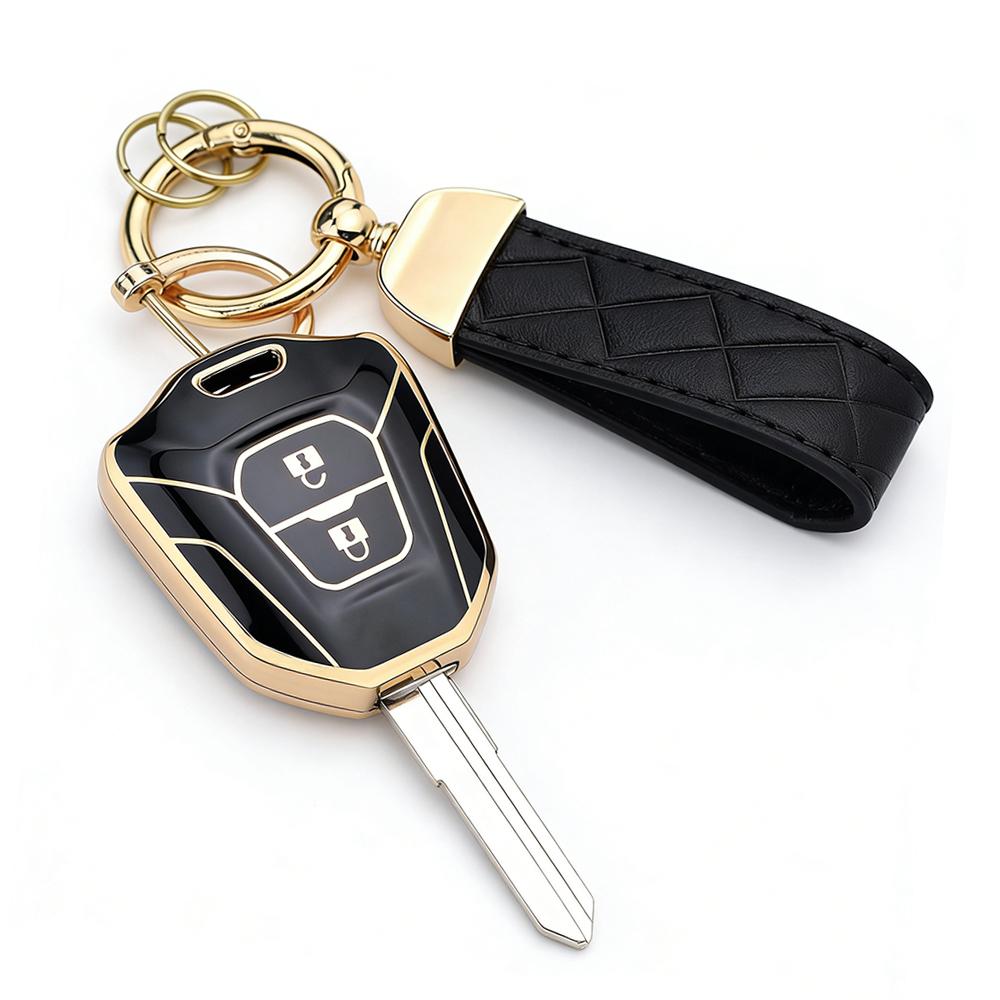 Smart Remote Protector Key Holder Shell Car Key Fob Shell Case Cover for Isuzu DMAX D-MAX MUX Truck with Key Chain Accessories