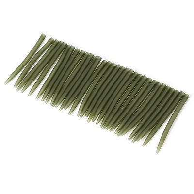 30PCS 51MM Karpfen Angeln Tackle Gummi Anti Tangle Sleeve Terminal Tipps (Dunkelgrün)