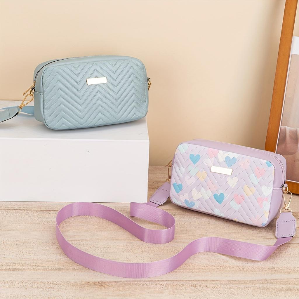 Borsa Quadrata Piccola, Ondulata, Goffrata, Borsa a Spalla, Borsa a Tracolla Diagonale, Paillettes, Borsa da Donna