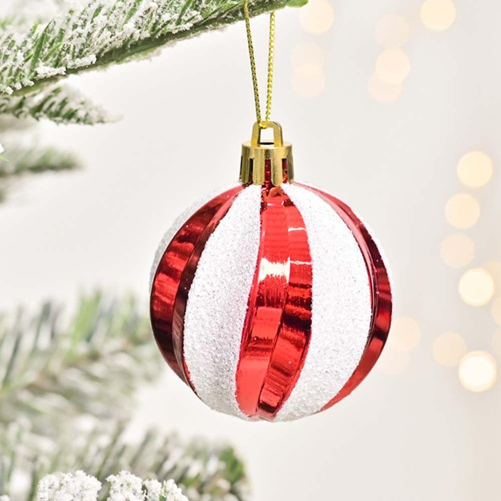 6pcs Plastic Painted Christmas Balls Pendant Merry Christmas Decor  Merry Christmas Decoration