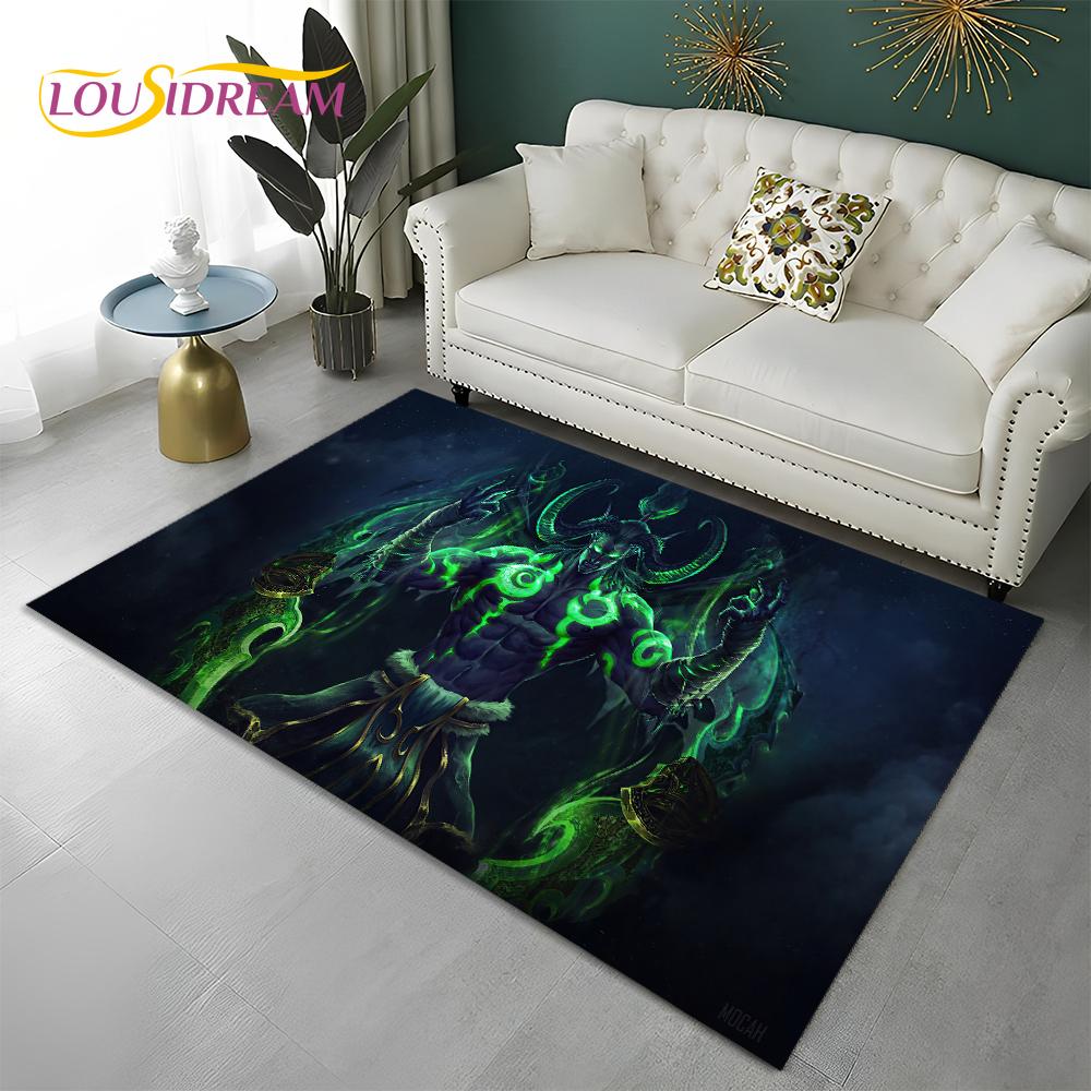 World of Warcraft Game WOW Lich King DH Carpet Rug for Home Living Room Bedroom Sofa Doormat Decor,Area Rug Non-slip Floor Mat