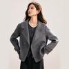 TERRE BLEUE Women's Wool Blend Lapel Coat