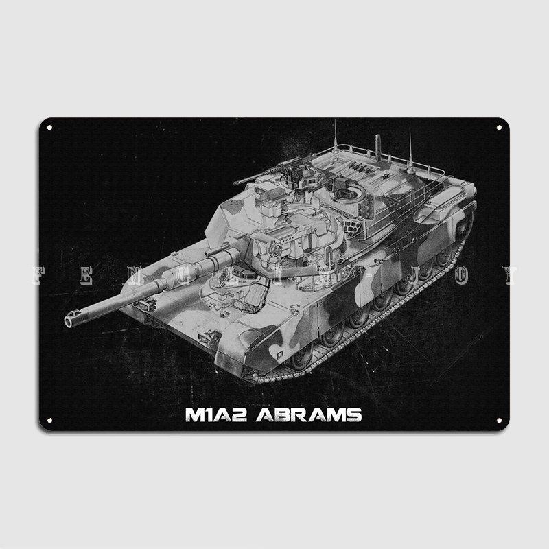 

M1a2 Abrams Metal Plaque Poster Cinema Garage Club Bar Classic Mural Painting Tin Sign Posters 20x30cm（7.8x11.8inch）