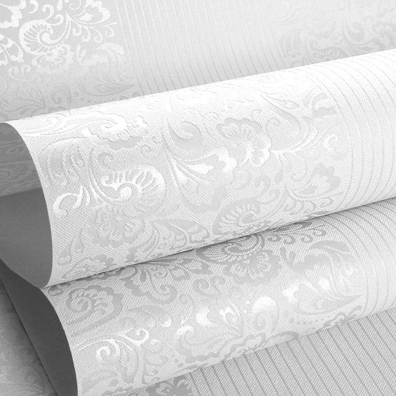 

Європейський стиль 3D білі вертикальні смуги неткані шпалери для спальні та вітальні