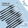 Wolf Hair Fine Line Brush - Black Triangular Birch Handle for Nail Art and Watercolor Detailing