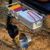 Folding Hanger Compact Foldable Stainless Steel Outdoor Picnic Table Organizer Storage Basket BBQ Accessories