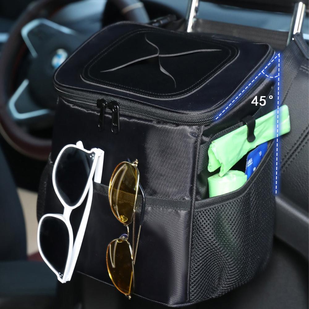Universal Portable Fold Waterproof Car Trash Can Multipurpose Trash Bin Car Storage Hanging Car Garbage Bag Vehicle Organizer