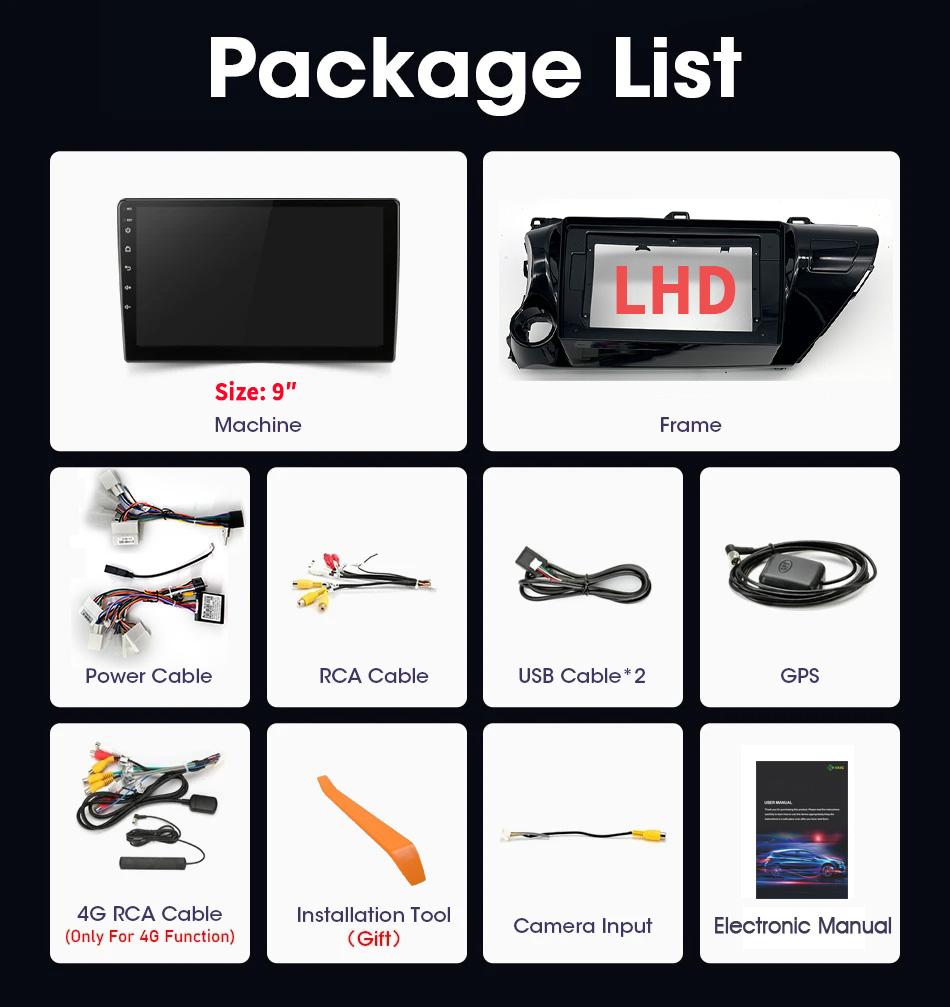 Android 13 For Toyota Hilux Pick Up AN120 2015-2020 Radio Car Multimedia Player Navigation Screen WIFI Carplay Stereo Head Unit