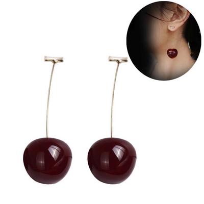 Bluelans Earrings Dangle Party Sweet Shape Cherry Jewelry Jacket Earrings Women Birthday Gift