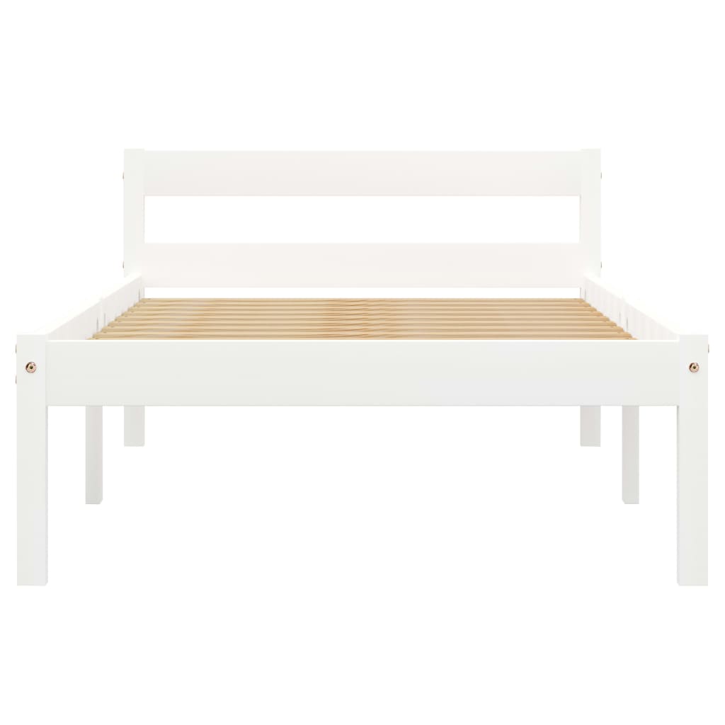 Solid Wood Bed Frame White Pine 90x200 cm