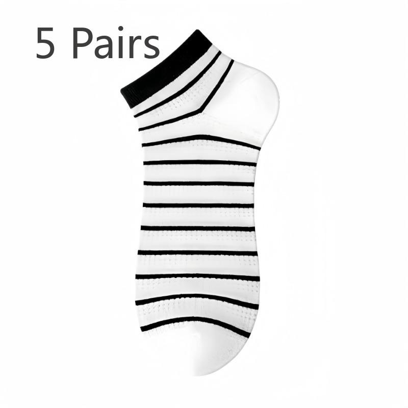 5 Pairs of Women's Summer Thin Cotton Deodorant Wicking New Style Socks