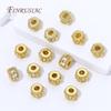 5/10Pcs 18K Gold Plated Spacer Beads For Jewelry Making,Zircon Round Beads Separators,Necklaces Bead DIY Jewelry Accessories