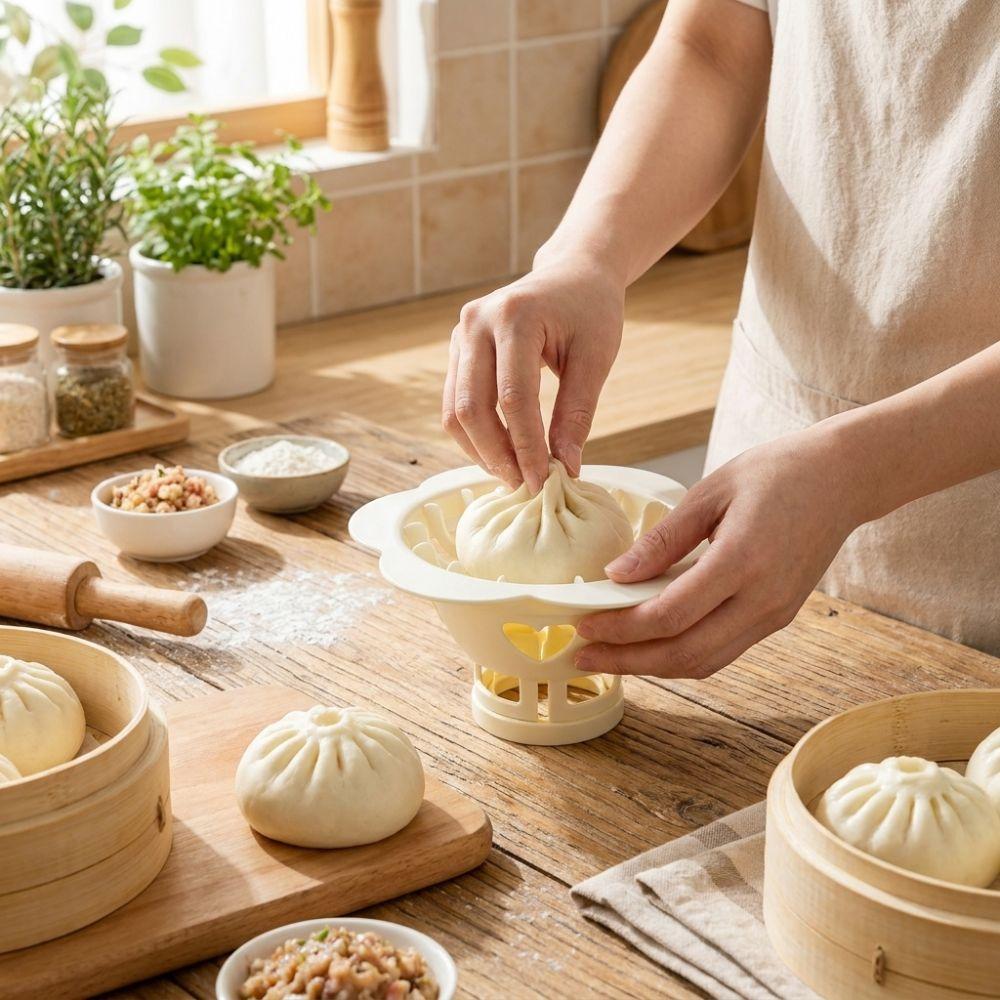 Non-stick Flower Dumpling Mold Plastic Dumpling Machine Steamed Bun Mold  Home Kitchen Pastry