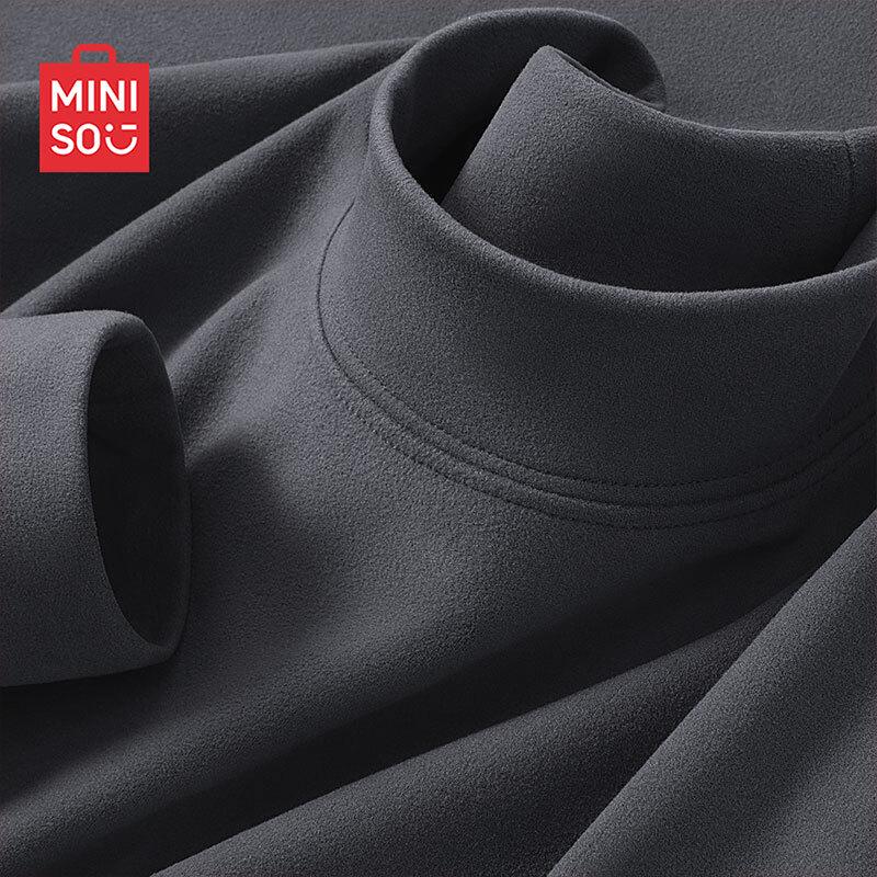 MINISO Men's Fleece Semi-High Collar Long-Sleeve Base Layer