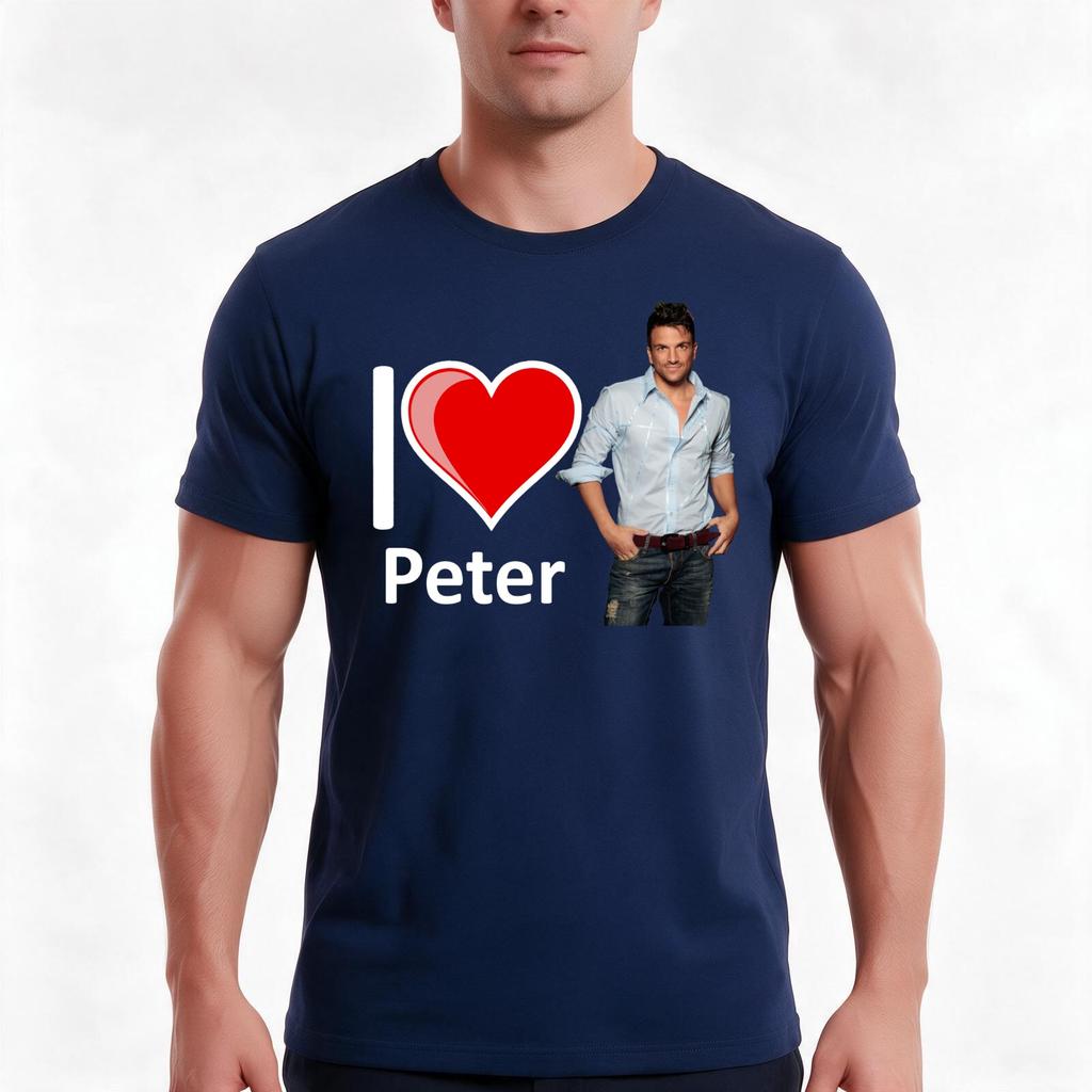 I Love Peter Andre TShirt Summer Casual Cotton Tee Oversized Streetwear Tops Vintage Graphic Print Loose Fit Short Sleeve