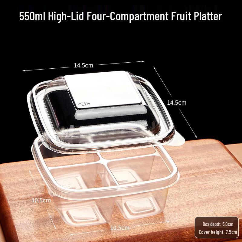 

COFLYEE Disposable 4-Compartment Fruit Bento Boxes