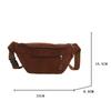 Modische Große Kapazität Hüfttasche Braun Cord Anti-Diebstahl Brusttasche Umhängetasche Damen
