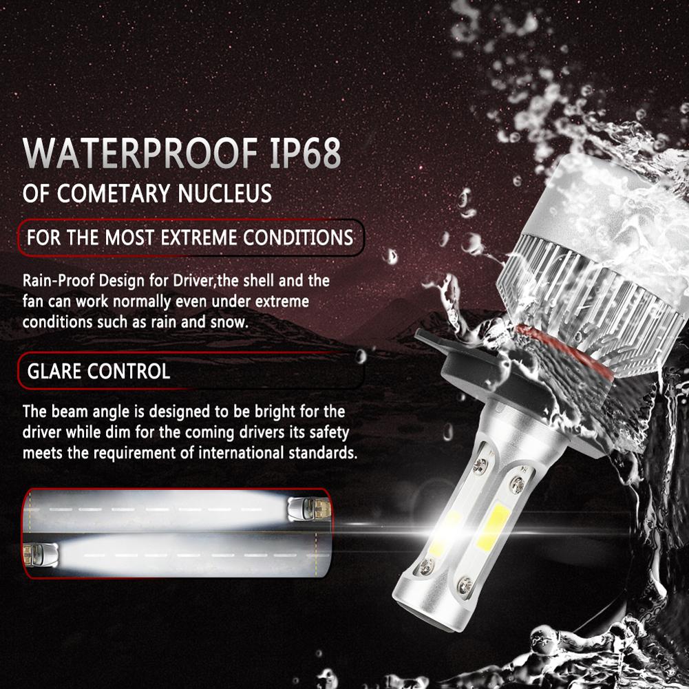 2Pcs Car Running Lamp H7 H1 H3 LED Driving Lights 9000LM 72W 6500K for Car Truck