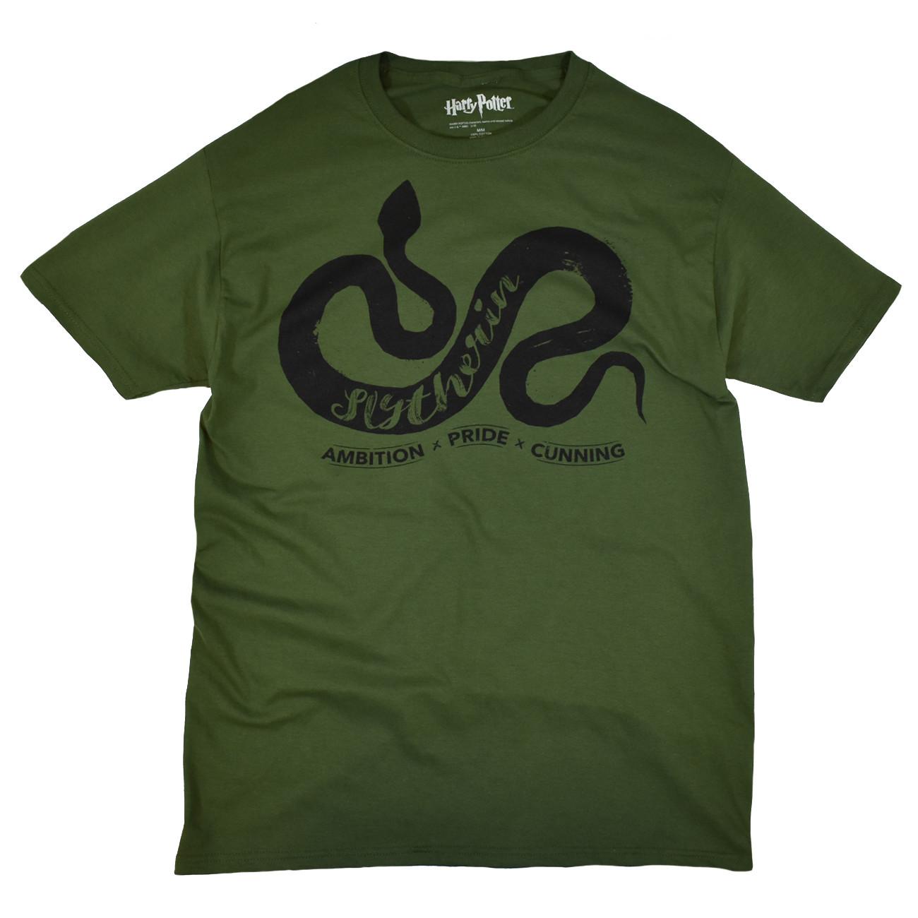 Harry Potter Men s T-Shirt House of Slytherin Ambition Pride Cunning Graphic Tee S