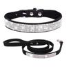 Pet collar point drill rhinestone neck ring microfiber medium and small dog cat collar leash walking dog leash set