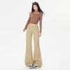 American khaki slightly pulled jeans women's autumn and winter new waist replacement Spice girl slimming horn long pants velvet