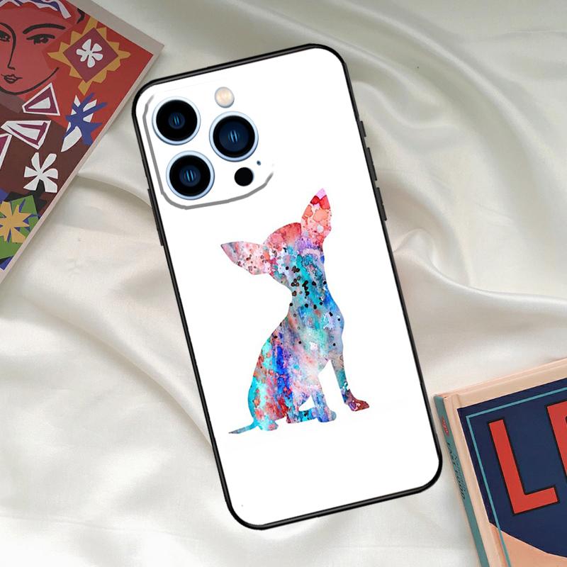 

Chihuahua Face Floral Dog Phone Case For iPhone 16 15 14 13 12 11 17 Pro Max 15 16 Plus 12 Mini 16e 17 Air Funda Cover iPhone 12