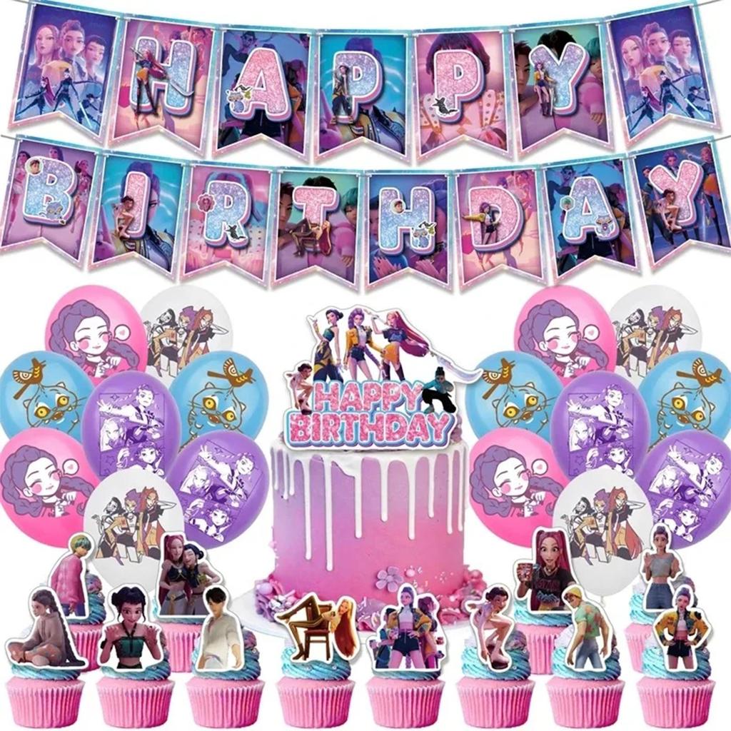 K Pop Demon Hunters Theme Boy Bands and Girl Groups Birthday Party A Grand Collection for Baby Shower Disposable Party Supplies