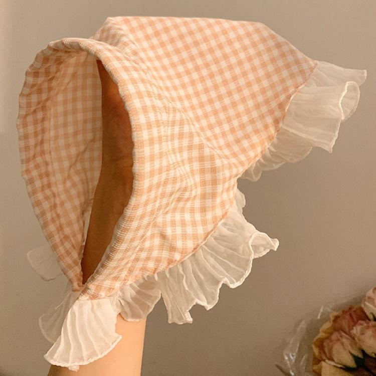 Elegant Triangled Head Kerchief Headbands Hairband Cute Checkered Hair Accessory