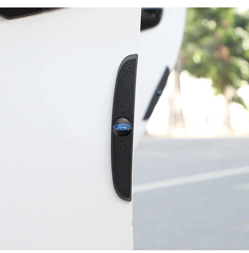 QVEE1 For Ford Emblem Mustang Explorer Kuga Focus Fiesta Escape Fusion Taurus 4pcs Car Door Anti-Collision Strip Bumper Badge Sticker