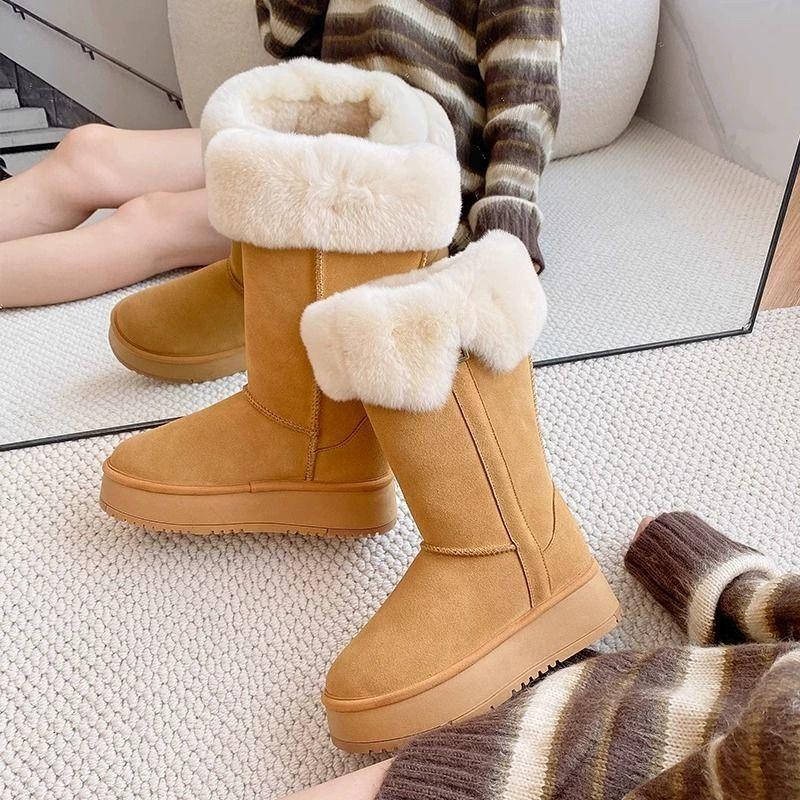 

Женские зимние ботинки на толстой подошве с меховой отделкой, легкие, теплые, защищающие от холода, на подкладке, нескользящие, износостойкие, повседневные кроссовки, длинные хлопковые сапоги 40 малиновый