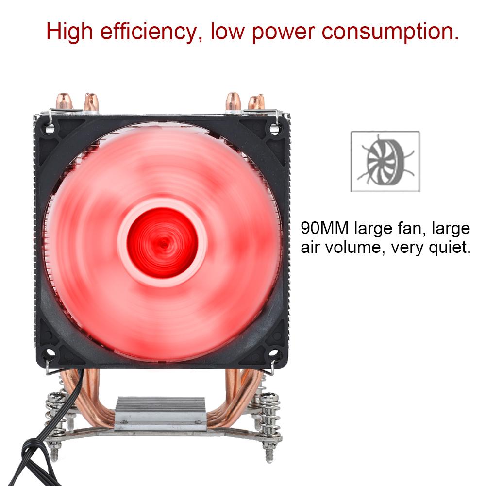 4 Heat Pipe CPU Fan Cooler Heat Sink With Screw (Red Light Small Screw+Backboard)