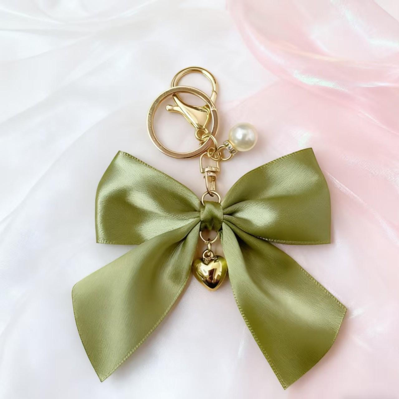 Japanese-Korean Fashion Ribbon Bow Pearl Pendant Charm for Bags and Phones
