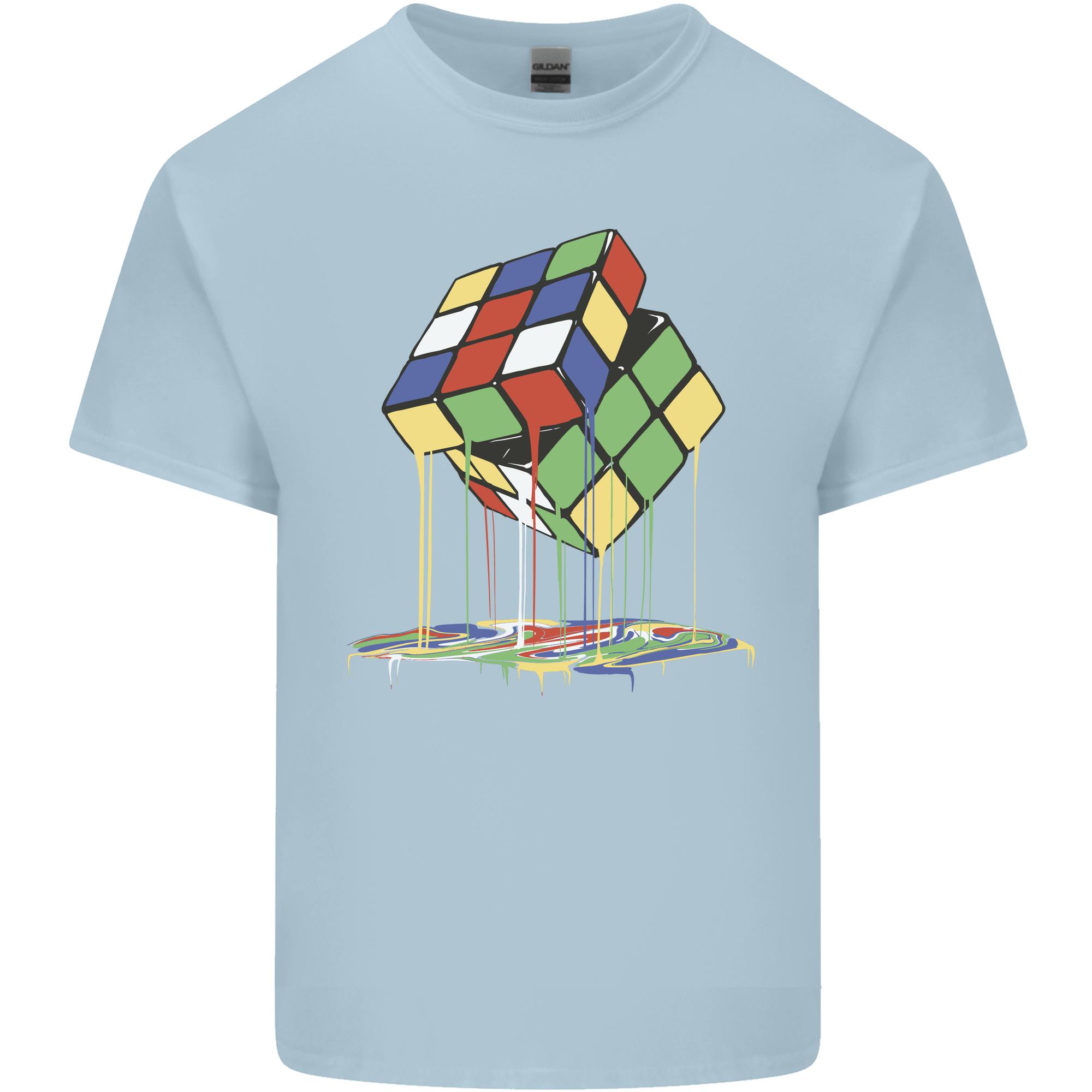 Dripping Rubix Cube Funny Puzzle Unisexs Light Cotton TShirt S