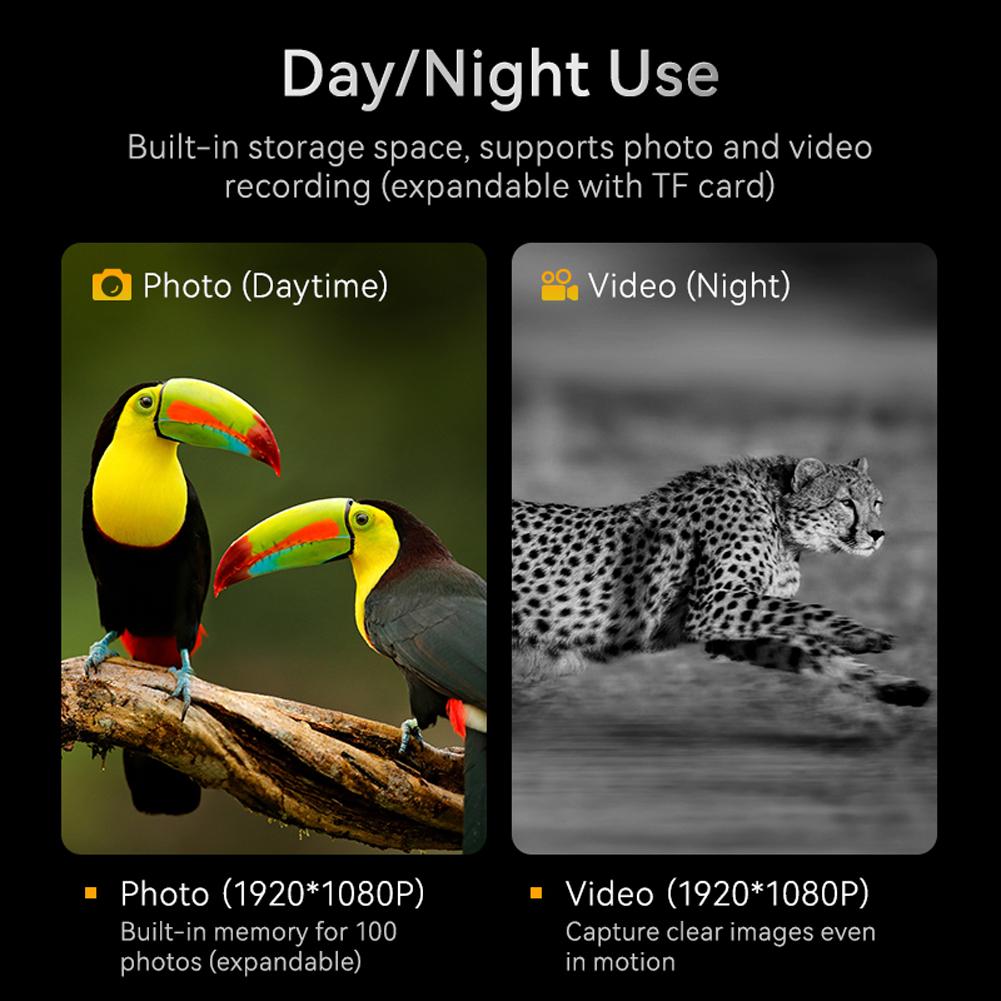 HD 1080P Infrared Binoculars 7 Gear Infrared 10 X Digital Zoom 2000mAh Rechargeable Battery for Saving Camping Photos and Videos